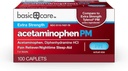 Βασική φροντίδα Acetaminophen PM, πόνος Reliever Plus νυχτερινή βοήθεια ύπνου Caplet, 100 κόμης