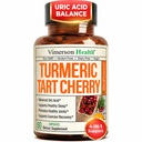 Turmeric Curcumin Supplement with 10:1 Tart Cherry Extract & Celery Seed Extract - Φυσική ισορροπία ουρικού οξέος, κοινή υγεία & βοήθεια ύπνου - Turmeric Curcumin with Black Pepper. 60 Tart Cherry Κάψουλες
