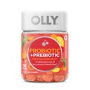 OLLY Probiotic + Prebiotic Gummy, 500 Million CFUs, FOS, Adult Chewable Supplement for Men and Women, Peach Flavored, 30 Day Supply - 30 Count