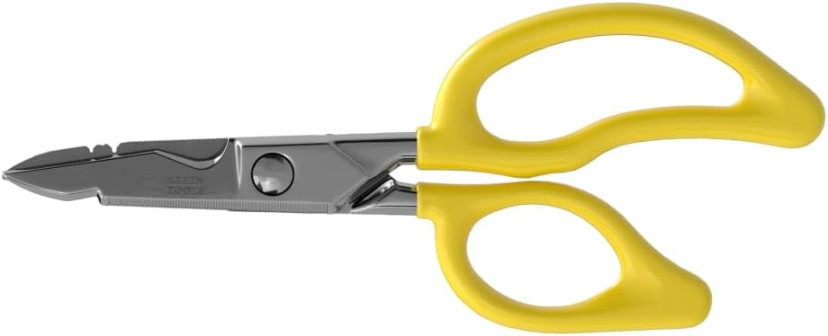Klein Tools 26001 Ηλεκτρικό Ψαλίδι, Κατασκευασμένο στις ΗΠΑ, 6.75-ίντσα Όλα-Πυρηνικά Βαρύ-Χτυπήματα, Καλώδιο Κοπή Notch, Οροσειρές Λεπίδες, Deburr Notch, Σύρμα Stripper