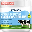 Grass-Fed Bovine Colostrum Supplement Powder - 60% High IgG 3000 mg για την υγεία των ορνίθων, ανοσοποιητική υποστήριξη - Εύκολο στην ανάμειξη Φυσικό Liposomal Colostrum Superfood, Unflaved, 50 Υπηρεσίες
