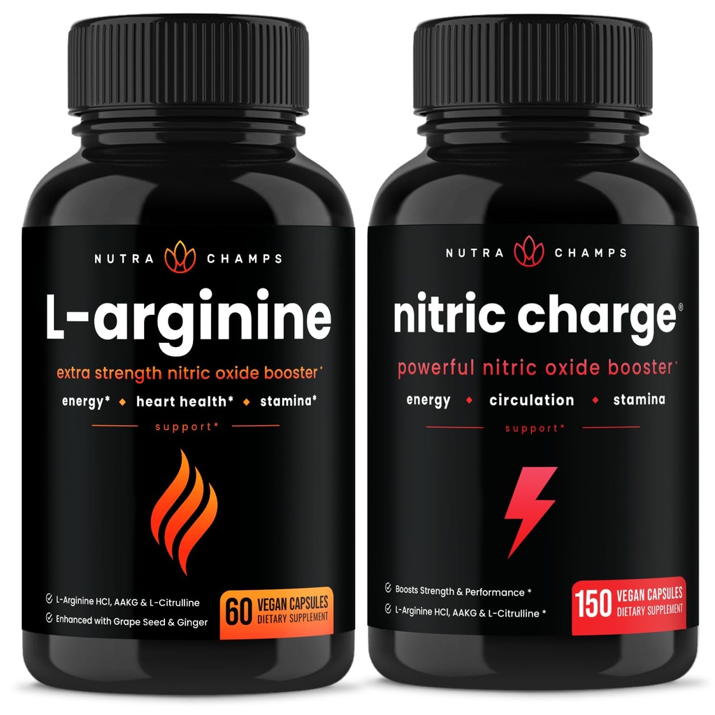 Κάψουλες L-αργινίνης και κάψουλες Nitric Charge 2 Pack Bundle
