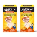 Airborne Vitamin C 1000mg (ανά υπηρεσία) - Citrus Chewable Tables (64ct/Box), Συμπλήρωμα Ανοσολογικής Υποστήριξης χωρίς γλουτένη, Βιταμίνες A C E, ZINC, Selenium, Echinacea, Ginger, Antioxidants (2- Pack)