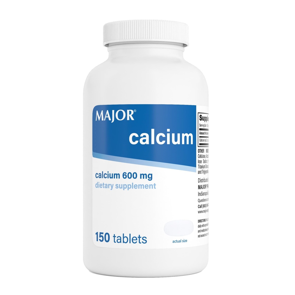 Major 600mg Calcium Tablets - Calcium Supplement - 150 Count (1 Pack)