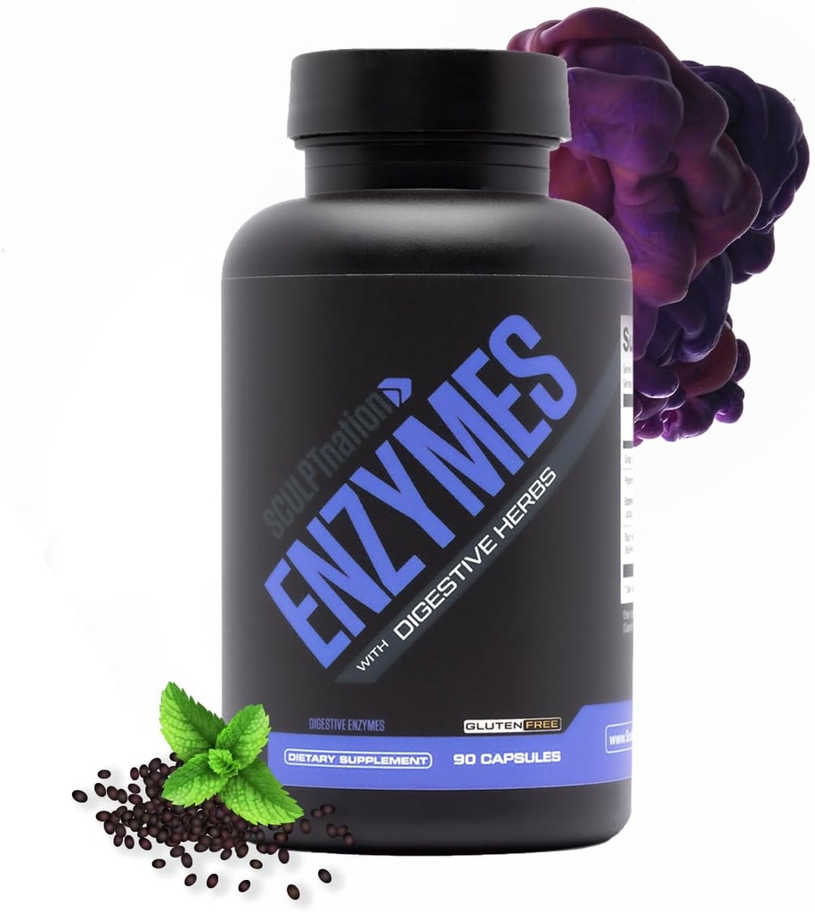 Sculpt Nation by V Shred Digestive Enzymes - Multi Enzyme for Digestion and Gut Health Support, Περιστασιακά Ανακούφιση για γυναίκες και άνδρες - 90 Κάψουλες Χωρίς γλουτένη
