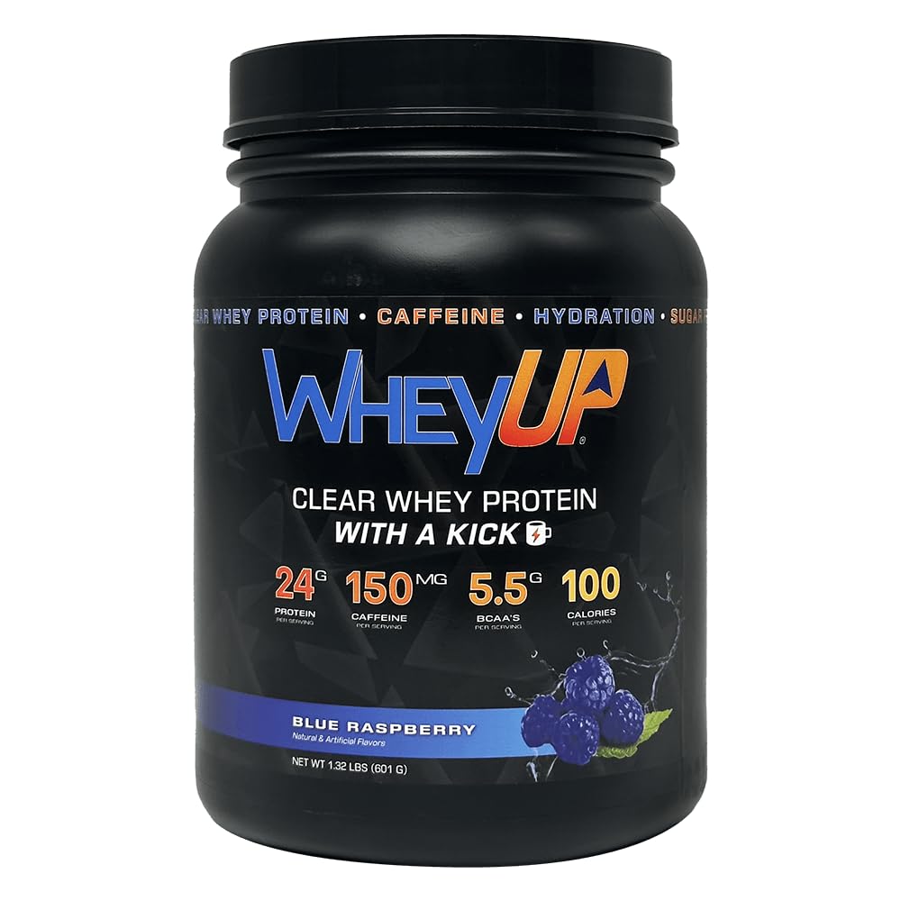 Lean Clear Whey Isolate - 24g πρωτεΐνη + 150mg καφεΐνη - Μπλε σμέουρο - Καθαρή σκόνη πρωτεΐνης ορού γάλακτος - Χωρίς ζάχαρη - Κετο-φιλικά - χυμός-στύλος πριν από την προπόνηση ποτό - 20 σερβιέτες