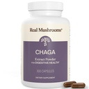 Real Mushroom Chaga Mushroom Capses – Βιολογικό Chaga Extract σκόνη με εκχύλισμα σκόνης για την ευεξία και την ενεργειακή υποστήριξη– Vegan, μη GMO, 300 κάψουλες – Βιολογικό συμπλήρωμα μανιταριών
