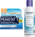 Monistat 1 ημέρα θεραπεία μόλυνσης ζύμης για τις γυναίκες, 1 Miconazole Ovule Εισαγωγή & εξωτερική Monistat Κρέμα Anti-Itch Bundle + 10 fl Boric Acid Feminine Cleanser