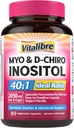 Inositol Supplement, Myo-Inositol & D-Chiro Inositol Fertility Supplements for Women, 40:1 Ideal Ratio, Hormone Balance and Ovarian Support, 80 Vegan Capsules
