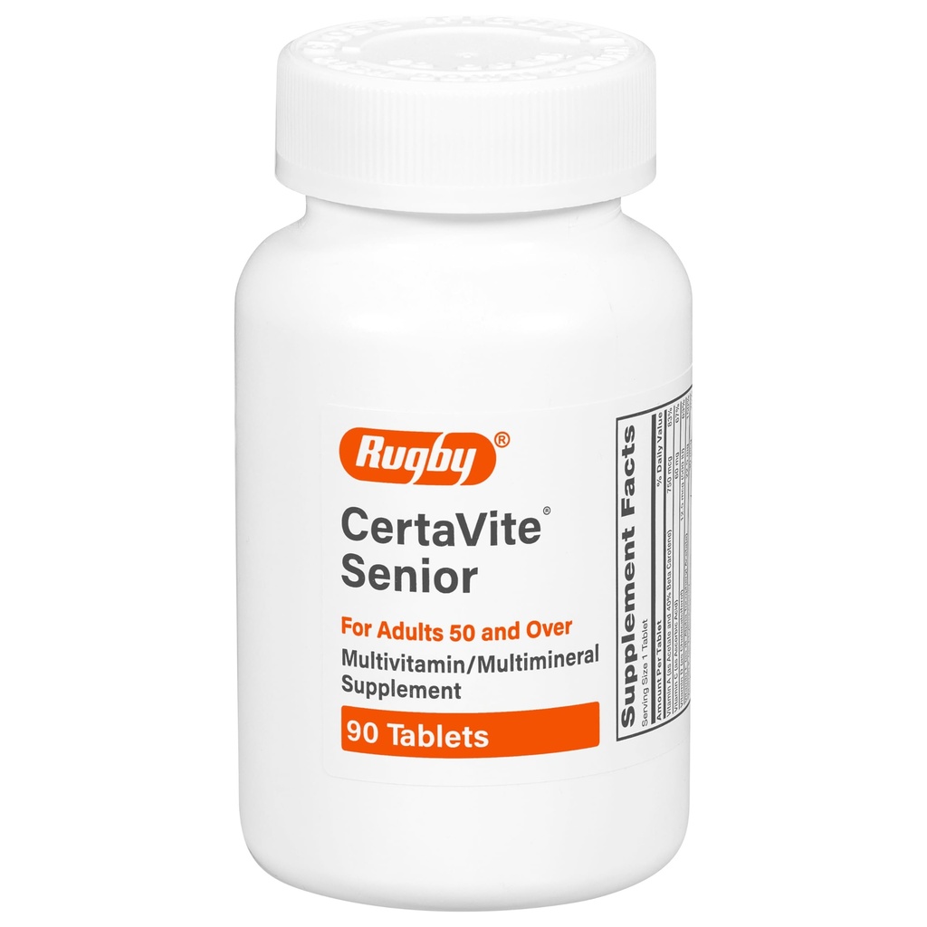 Rugby CertaVite Senior Multivitamin/ Multimineral συμπλήρωμα για ενήλικες 50 και άνω - 90 δισκία (1 Συσκευασία)