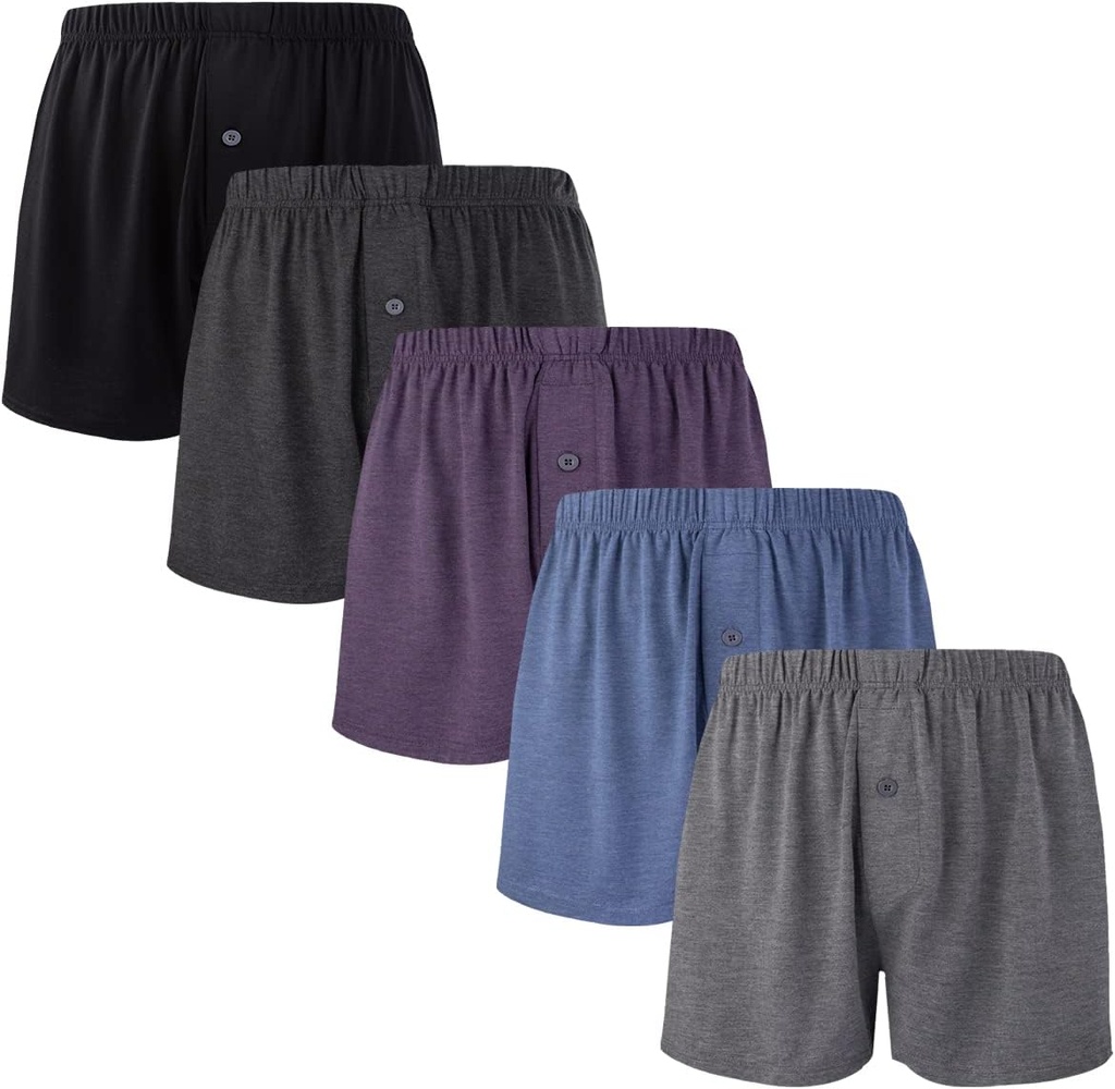 BAMBOO COOL Mens Boxers Σύντομη Classic Ταιριάζουν Soft Casual Εσώρουχα Χαλαρά Αναπνεόμενα σορτς Boxer για τους άνδρες