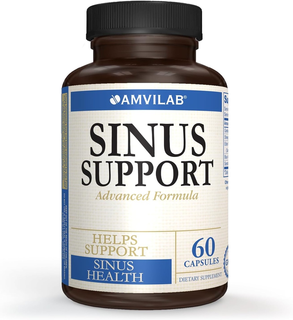 Sinus Support, Advanced Formula, Βοηθά Υποστήριξη Sinus Υγεία, 60 κάψουλες 1 μήνα προσφοράς