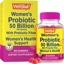 WellYeah Womens Probiotic 50 Billion Gummies 12 Strains - με Prebiotic Fiber για Digestive - Κολπικό, Digestive, ανοσοποιητικό Suport και Gut Health - Ράφι Σταθερό Probiotic Gummies - 60 Gummies