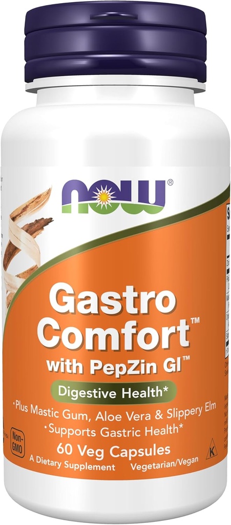 Τώρα συμπληρώματα τροφίμων, Gastro Comfort, συν μαστίχα, Aloe Vera και Slippery Elm, 60 κάψουλες Veg