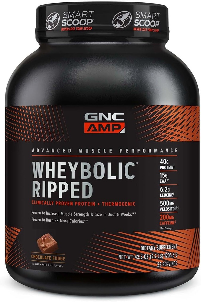 GNC AMP Wheybolic Rippped - Σοκολάτα Fudge (22 εξυπηρετεί)