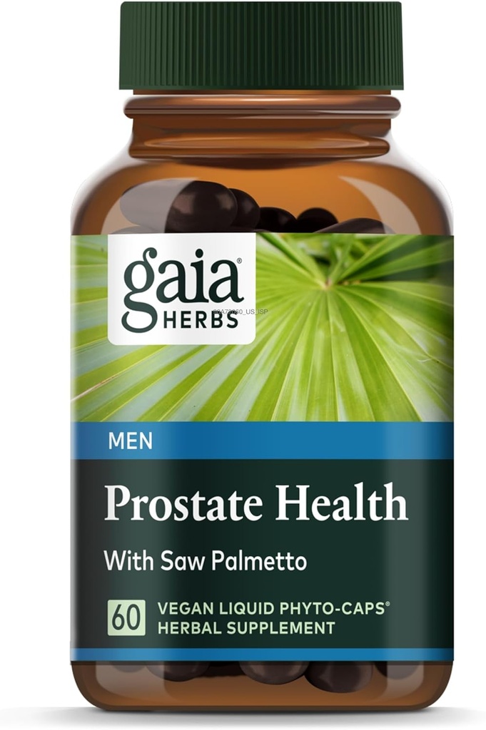 Gaia Herbs Prostate Health - Supports Prostate Health and Function for Men - with Saw Palmetto, Green Tea, Nettle Root, and White Sage* - 60 Vegan Liquid Phyto-Capsules (20-Day Supply)