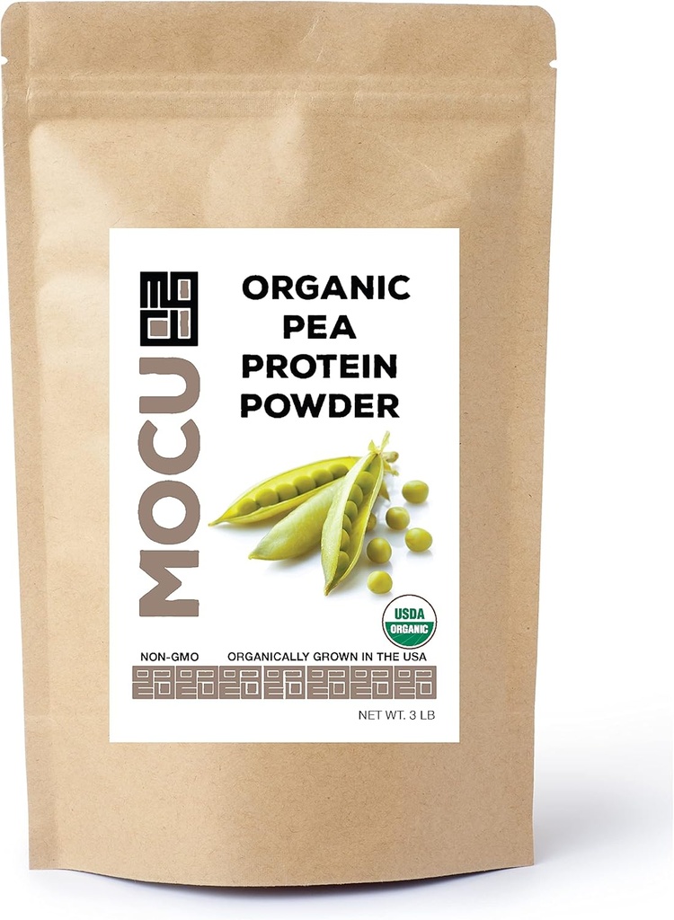 Certified Organic US Grown Pea Protein I 80% I παρτίδα δοκιμαστεί για βαρέα μέταλλα I 3 LBS I πακέτο καθημερινά