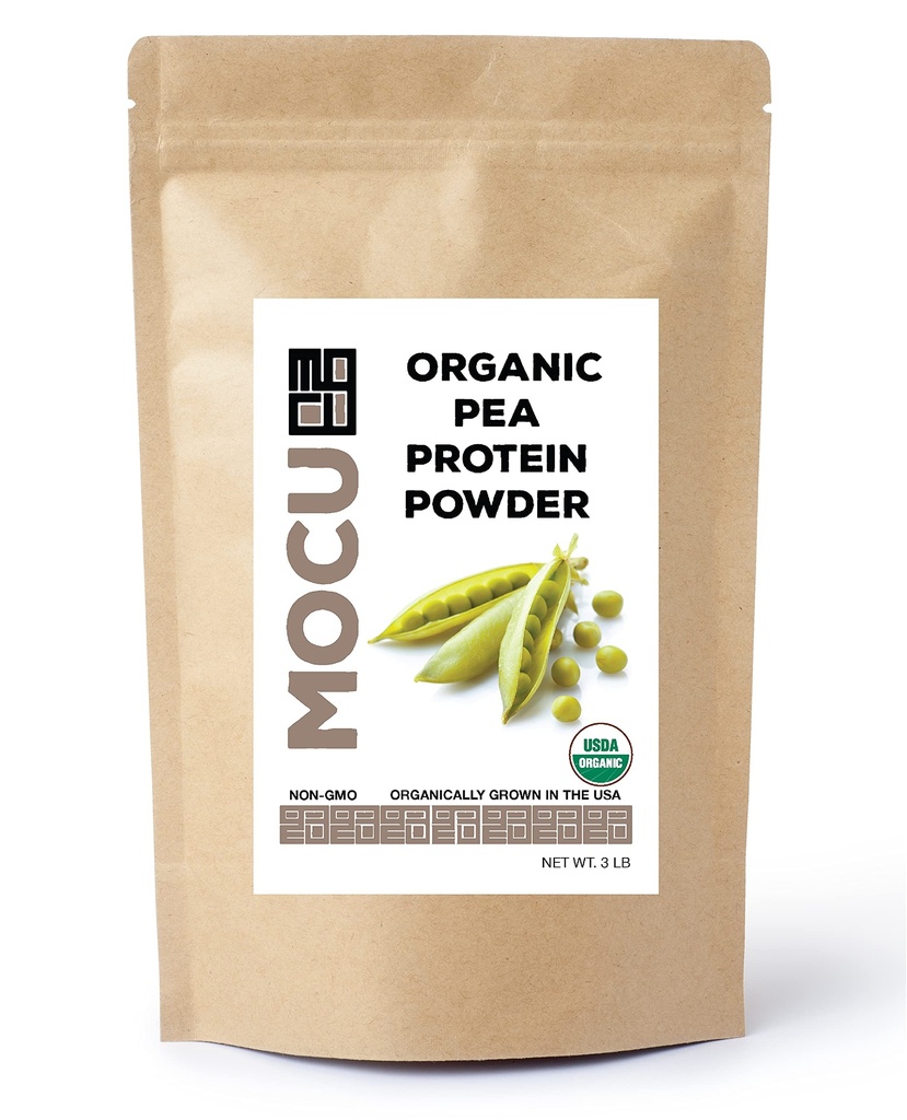 Certified Organic US Grown Pea Protein I 80% I παρτίδα δοκιμαστεί για βαρέα μέταλλα I 3 LBS I πακέτο καθημερινά