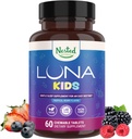 LUNA Kids | #1 Sleep Aid Tablets for Children 4+ and Sensitive Adults | Naturally Sourced Ingredients | 60 x Chewable Pills | Gentle, Herbal Supplement with Chamomile, Melatonin, Valerian & Lemon Balm