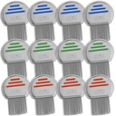 Ψείρες Comb - (Pack of 12) Head Lice Treatment που είναι μεμονωμένα συσκευασμένο Professional Ανοξείδωτο Ατσάλι Louse and Nit Combs Αφαιρεί τα αυγά με Στρογγυλοποιημένες Συμβουλές για Άνεση
