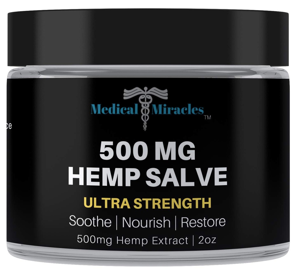 Ιατρικά θαύματα Hemp 500 Mg Ultra Strength Healing Salve Ιδανικό για HIPS, αρθρώσεις, λαιμό, πλάτη, αγκώνες, δάχτυλα, χέρια, και γόνατα Made in USA