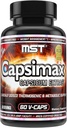 MST Capsimax συμπλήρωμα 100mg V κάψουλες, 60 υπηρεσίες Κλινικά Δοσομετρικά Διαχείριση Βάρος, Θερμογόνος, Ορεκτικός Έλεγχος, Καύση θερμίδων, Μεταβολική Υγεία, Διεγερτικό Δωρεάν.