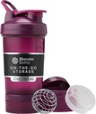 BlenderBottle Shaker Bottle with Pill Organizer and Storage for Protein Powder, Classic V2 ProStak System, 22-Ounce, Plum
