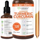 Υγρή κουρκουμίνη Turmeric με Bioperine για ενισχυμένη απορρόφηση - συμπλήρωμα κουρκουμίνης Turmeric για κοινή υποστήριξη - εκχύλισμα κουρκουμά με μαύρο πιπέρι - 2 μήνες προσφοράς - 4 ουγγιές