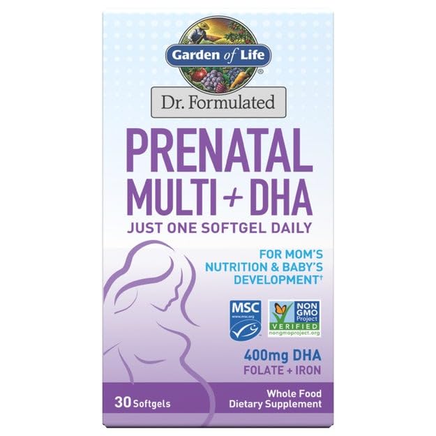 Κήπος της Ζωής Dr. Formulated Prenatal Multi + DHA με Folate & Iron για τη διατροφή της μαμάς & ανάπτυξη του μωρού, 30 Count