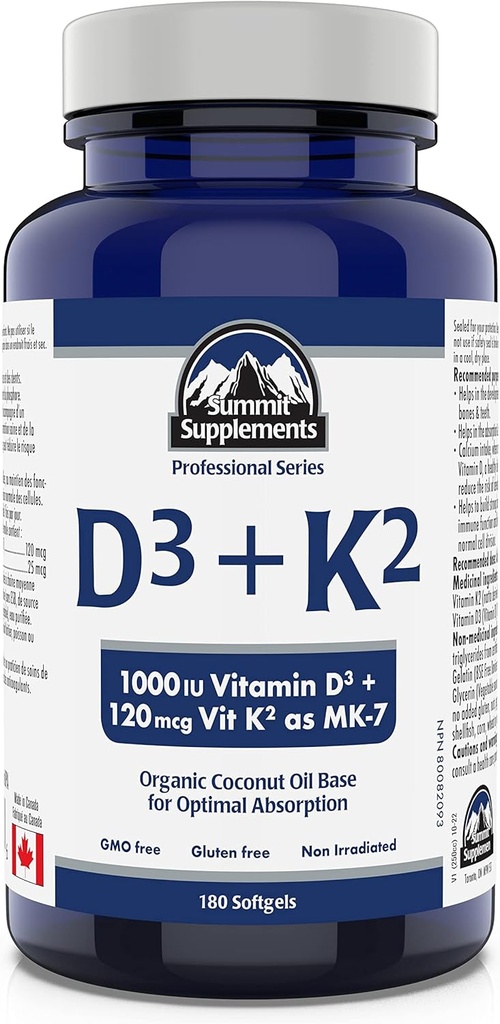 Συμπληρώματα - Βιταμίνη D3 K2, 180 Softgels - Formated to Help You Reservate Healthy Bones, Teeth and Musles - Υποστήριξη Σώμα Απορρόφηση ασβεστίου και μείωση του κινδύνου των ρωγμών