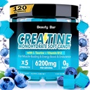 Creatine Monohydrate Gummies,6200mg για άνδρες και γυναίκες, Μασώμενη Creatine για την ενίσχυση της μυϊκής ανάπτυξης, τη δύναμη, και την ανάκτηση, Ζάχαρη δωρεάν συμπλήρωμα προ-εργασίας,120 κόμης, άρωμα βατόμουρο