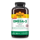 Country Life Omega-3 Fish Oil συμπλήρωμα, 1000mg, 180mg EPA & 120mg DHA, Fish Oil συμπυκνωμένο, Burpless, 300 Softgels, Certified Gluten Free