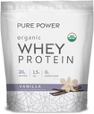 Dr. Mercola Pure Power Organic Whey Protein - 20 g Πρωτεΐνη - Υποστηρίζει την ανάπτυξη των μυών & την ενέργεια - Grass-Fed Whey Concent - 15 μερίδες (20.60 oz) - Βανίλια