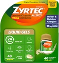 Zyrtec 24 ώρες Αλλεργία ανακούφιση υγρά τζελ, αντιισταμινικές κάψουλες με Cetirizine HCl Αλλεργική ιατρική για την ανακούφιση όλων των ημερών από Runny μύτη, φτάρνισμα, Ichy Eyes & More, 40 Count
