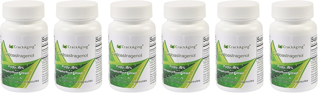 Crackaging Super-Absorption Cycloastragenol 98% Anti-Aging & Telomerase activator Supplements(5mg 180 Capsules)
