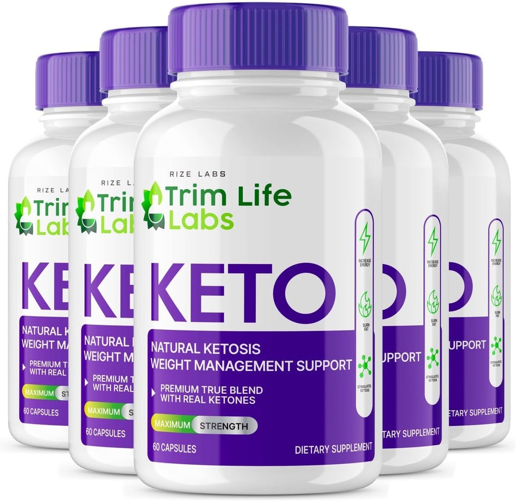rize labs - - Εργαστήρια Trim Life Keto Κάψουλες - Χάπια απώλειας βάρους - Υποστήριξη μέγιστης αντοχής Φόρμουλα, συμπλήρωμα Keto+ACV (300 κάψουλες)