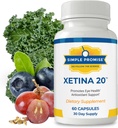 Απλό Υπόσχεση - Xetina 20TM Lutein και Zeaxanthin Συμπληρώματα - Βασική υποστήριξη για την υγεία των ματιών με βιταμίνες E, Eyebright, ψευδάργυρος, εκχύλισμα σπόρων σταφυλιών, Rutin & Bilberry - 60 κάψουλες