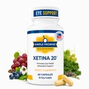 Simple Promise - Xetina 20™ Lutein and Zeaxanthin Supplements - Essential Support for Eye Health with Vitamins E, Eyebright, Zinc, Grape Seed Extract, Rutin & Bilberry - 60 Capsules