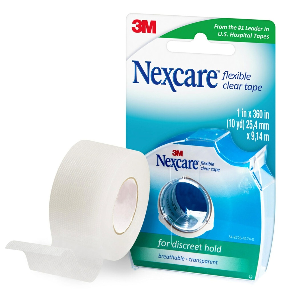 Nexcare Ευέλικτη διαφανής ταινία, αδιάβροχη διαφανής ιατρική ταινία, Ασφαλείς φορέματα και καθετήρα σωληνώσεις - 1 Σε x 10 Yds, 1 Roll of Tape