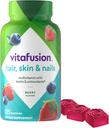 Vitafusion Gorgeous Hair, Skin & Nails Multivitamin Gummy Vitamins, plus Biotin and Antioxidant vitamins C&E, Raspberry Flavor, 135ct (45 day supply), from America’s Number One Gummy Vitamin Brand