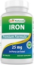 Best Naturals Iron Supplement (Δυσγλυκινικό Iron) - 25mg - 180 δισκία - Απαλό στομάχι - Μη Συντηρητικό