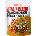 Το καλύτερο 7 Mushroom Powder Extract της Ellie συμπλήρωμα μείγματος οργανικό 114 εξυπηρετεί υψηλής ισχύος διπλής εκχυλίσεως Cordyceps, Reishi, Turkey Tail, Chaga, Lion's Mane - 4oz