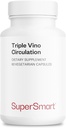 Supersmart - Triple Vino Circulation (High Potency) - 3-in-1 Formula - Red Vine Leaf Extract - with Grape Seed & Marc | Vegan & Gluten Free - 60 Veg Capsules