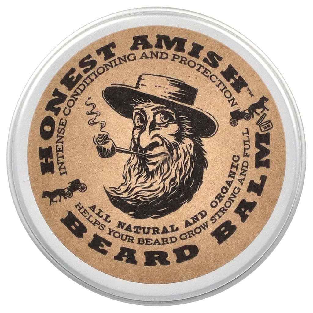 Ειλικρινής Amish Beard Balm Leave-in Conditioner - Κατασκευασμένο με μόνο φυσικά και βιολογικά συστατικά - 2 ουγγιάς κασσίτερο