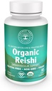 Organic Reishi Mushroom Κάψουλες - 1.000mg Ικανότητα - Άγχος Ανακούφιση, Καρδιά Υγεία & Ασυλία - Μη ΓΤΟ, Vegan, 60 Count (30 Services)