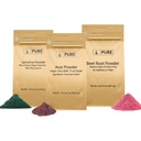 PURE ORIGINAL INGREDIENTS Beet Root, Spirulina, and Acai Powder Bundle, Various Sizes, Non GMO, Herbal Supplements