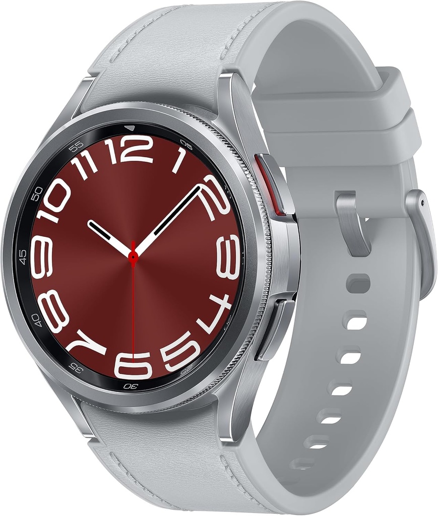 SAMSUNG Galaxy Watch 6 Classic 43mm Bluetooth Smartwatch, Περιστροφή Bezel, Fitness Tracker, Εξατομικευμένες HR Ζώνες, Προηγμένη Coaching ύπνου, Επόπτης καρδιάς, αισθητήρας BIA, Υγεία Insights, Έκδοση των ΗΠΑ Silver
