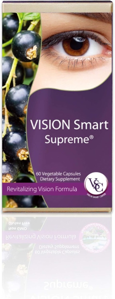 Vision Smart Supreme - Superior Eye Supplement, Premium Θρεπτικά Συστατικά με 210mg Καθαρές Ανθοκυανίνες D3R και C3R, κάψουλες Veggie. Προϊόν των ΗΠΑ