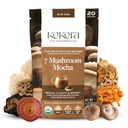 kokora 7 Mushroom Mocha - Energizes & Promotes Mental Clarity* - Organic Adaptogenic Mushroom Powder with Turkey Tail & Lions Mane - Vegan, Non-GMO, No Added Sugar - 120g - 20 Servings