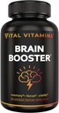 Vital Vitamins Brain Supplements with Bacopa Monnieri - for Memory and Focus – Nootropic Brain Booster - Caffeine-Free Support for Adults & Seniors – Non-GMO, 30-Day Supply, 30 Capsules
